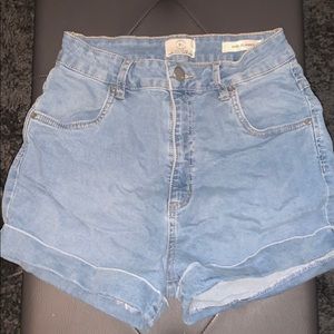 High Rise Denim Shorts